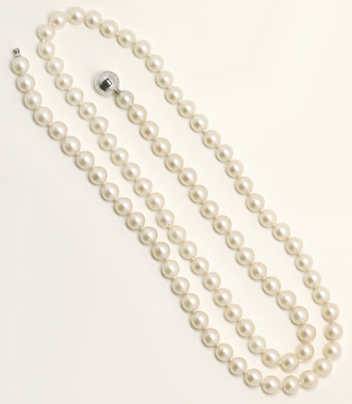 Foto 3 - Perlenkette 72cm mit Kugel Bajonett Weißgold Schloß, S1717
