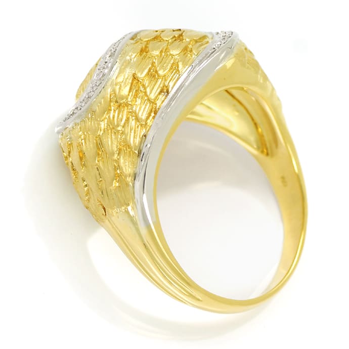 Foto 3 - Design Feder Bandring mit 16 Diamanten in 18K Gold, S2073