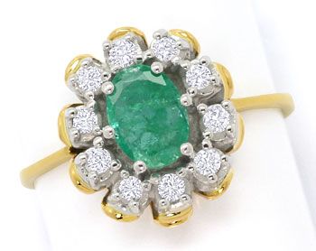 Foto 1 - Smaragd Brillanten-Ring 0,6ct Emerald und 0,20ct River, S3682
