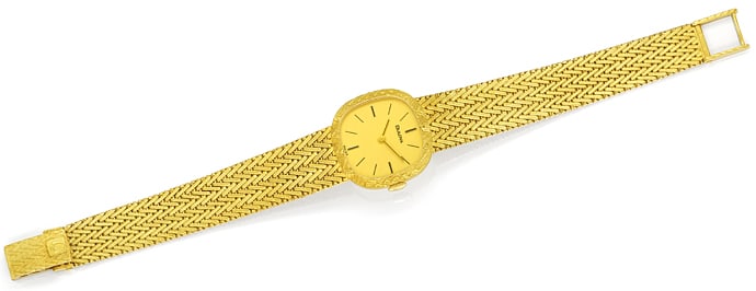 Foto 1 - Bulova Damen-Armbanduhr massives Fischgrätband 14K Gold, U2591